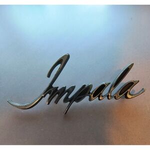 Vintage Chevrolet Impala Script Emblem Badge 9837199 Metal‎ Trim for Roof Panel